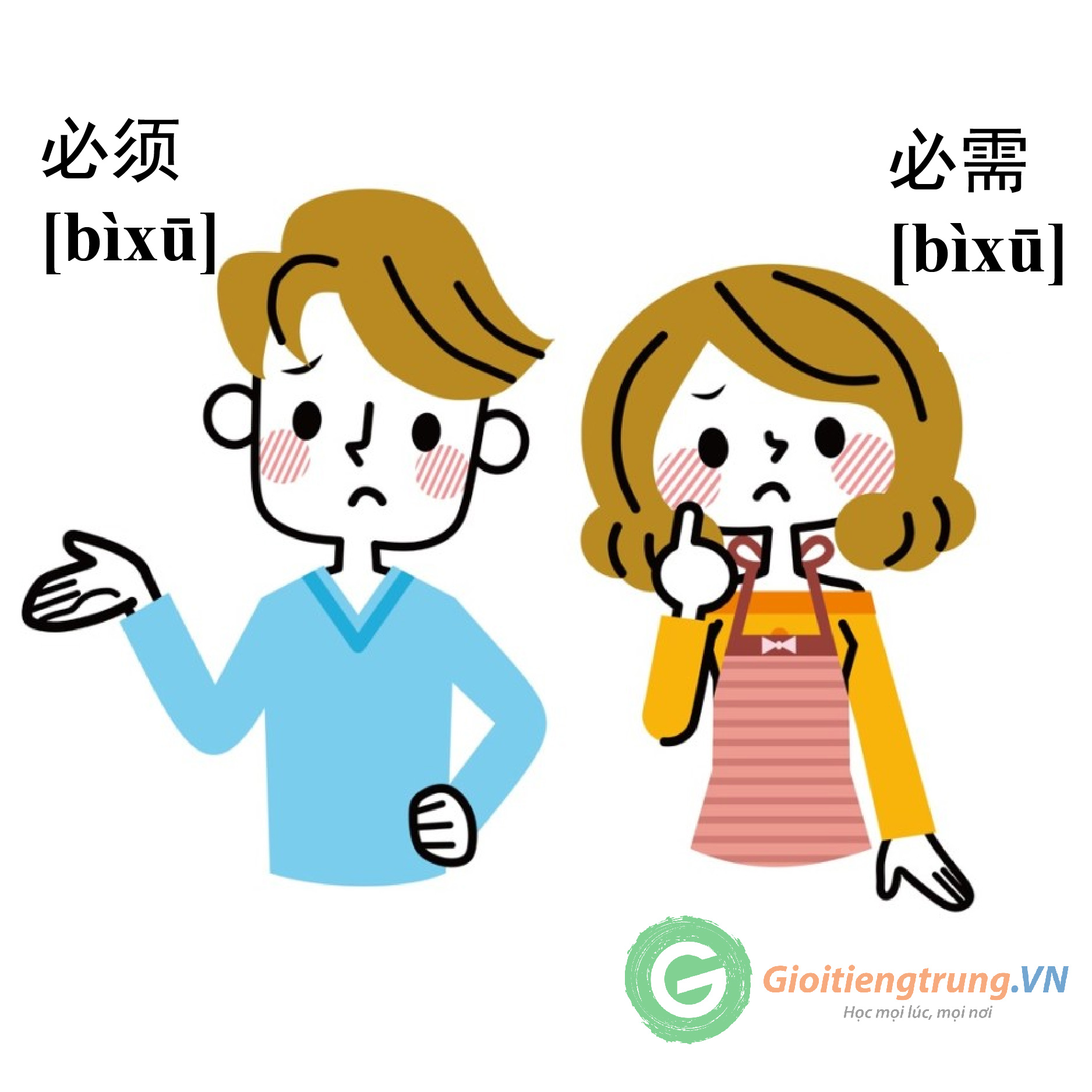 Phân biệt 必须 [bìxū] và 必需 [bìxū]